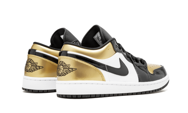 Shine With Air Jordan 1 Low - Gold Toe BLACK/GOLD-BLACK from Our Outlet for Men!