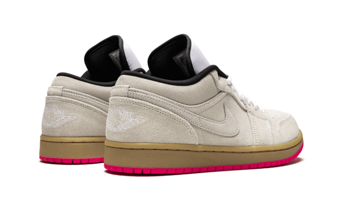 Outlet - Trendy Women's Shoe - Air Jordan 1 Low - White/Hyper Pink & Yellow.