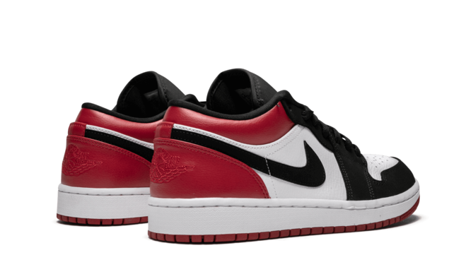 On Sale Now - Men's White & Black Leather Air Jordan 1 Low - Black Toe