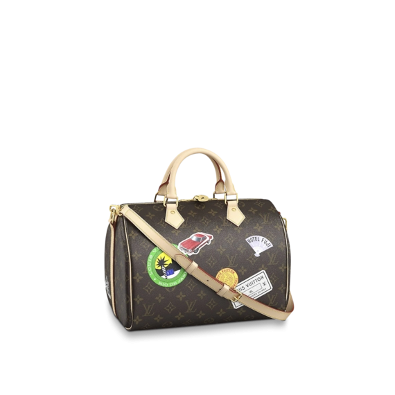 Original Louis Vuitton Speedy Bandouliere 30 MY LV WORLD TOUR just for Women