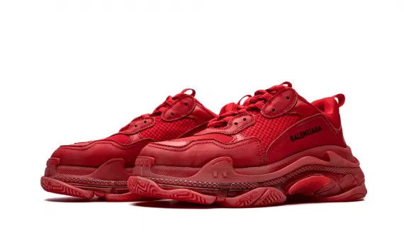 Brand New Balenciaga Women's Triple S Clear Sole Red Shoes