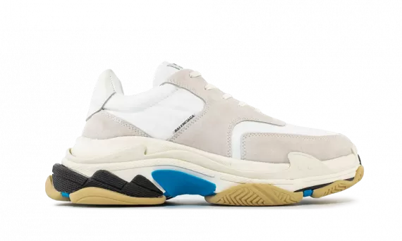 Men: Outlet Sale--Balenciaga Triple S Trainer White / Blue / Black