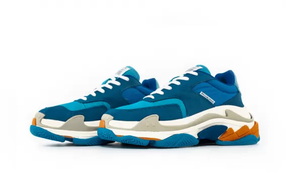 Alt: Shop Balenciaga Wmns Triple S Trainer Blue White Orange