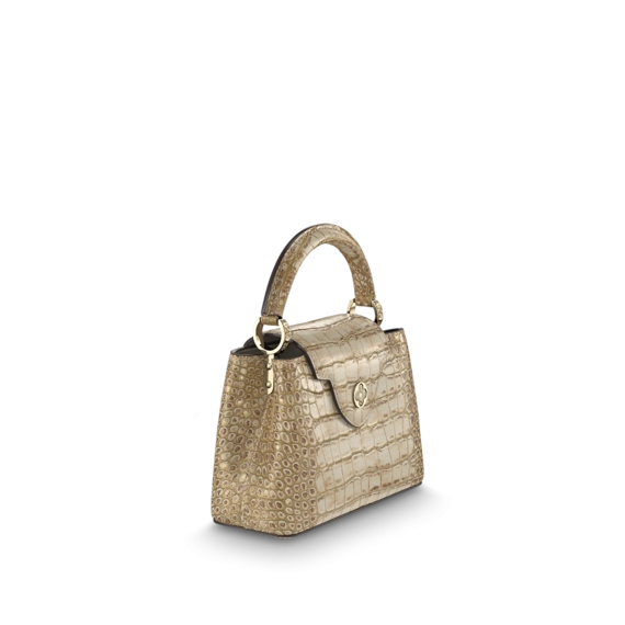 Sale! Get a Louis Vuitton Capucines Mini for Women in White Gold Color.