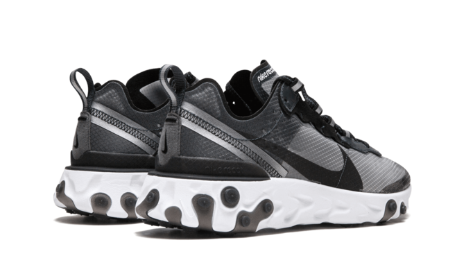 Get the newest style with the Nike React Element 87 Anthracite Black-White for men.