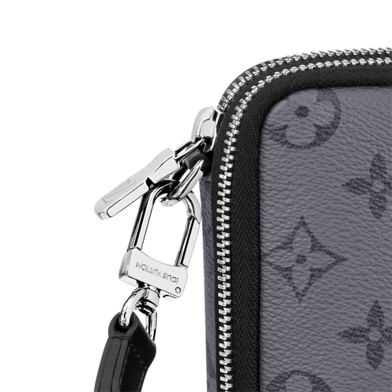 Original LV Double Phone Pouch Gray for Women