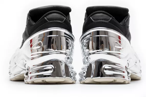 Shop Ozweego Raf Simons Core Black Silver Metallic for Men