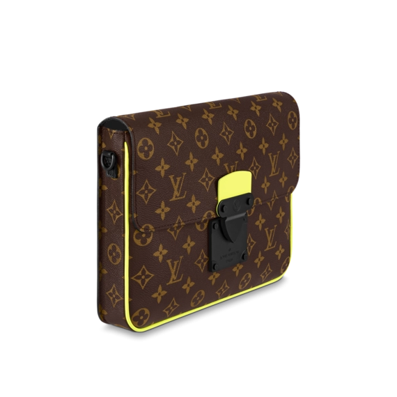 Get the Original Louis Vuitton S Lock A4 Pouch Yellow for Men