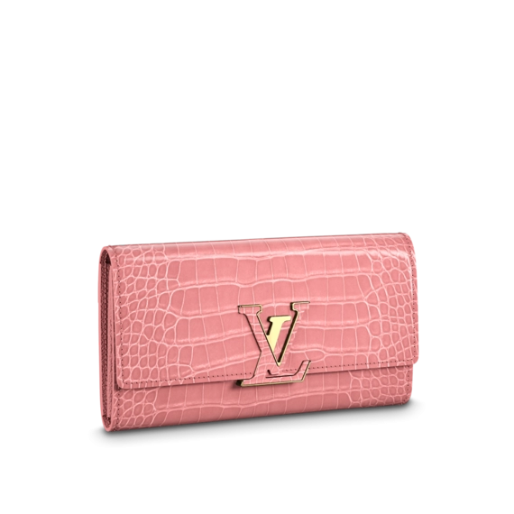 Buy the new Louis Vuitton Capucines Wallet Rose Tourmaline Pink for women.
alt 2: Sale on Louis Vuitton Capucines Wallets Rose Tourmaline Pink for women.