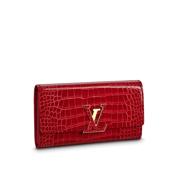 Women's Louis Vuitton Capucines Wallet in Rubis Red from Original Outlet