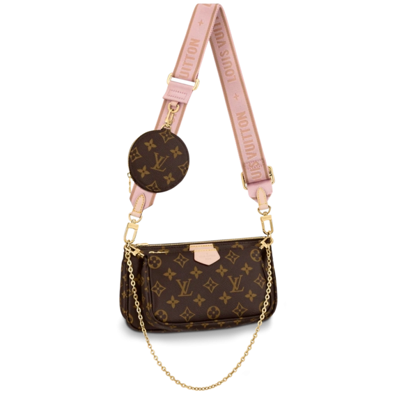 Woman with Louis Vuitton Multi Pochette Accessoires Pink at an Outlet