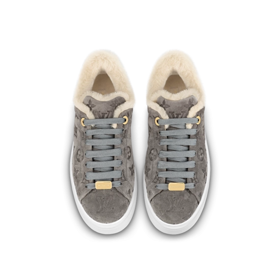 Women's Gray Louis Vuitton Time Out Sneakers Available Now!