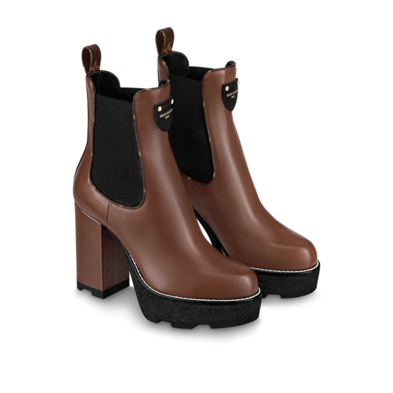 Women Lv Beaubourg Ankle Boot Brown New
