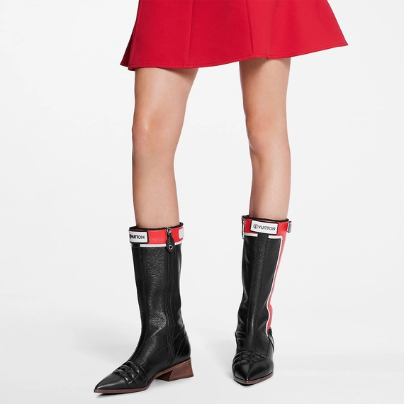 New Red Louis Vuitton Flags Women's High Boot