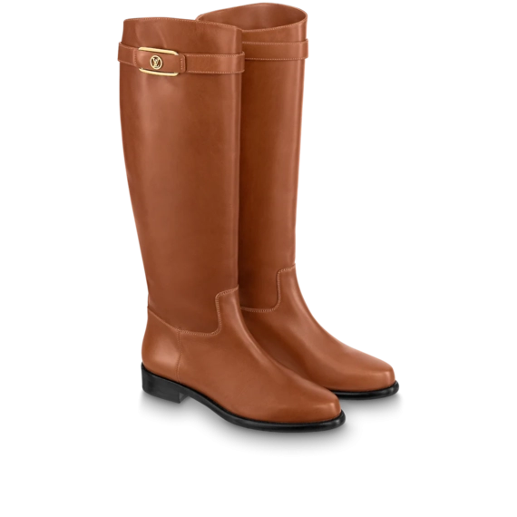 Look your Best with the Latest Louis Vuitton Westside Flat High Boot Cognac Brown Women's Shoes
