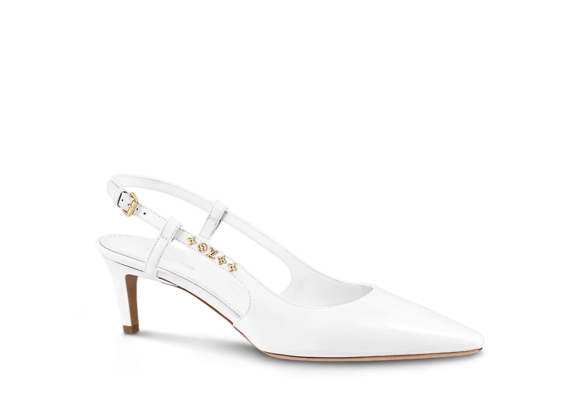 Buy a Louis Vuitton Signature Slingback Pump in white from the outlet for a brand new look.