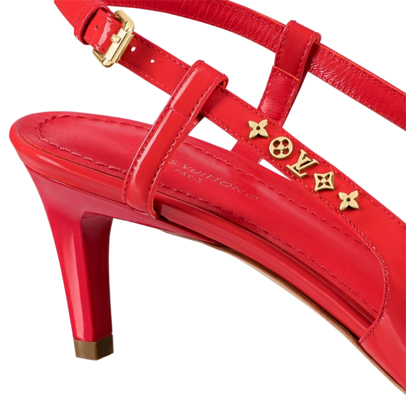 Sale: Women's Red Louis Vuitton Signature Slingback Pumps