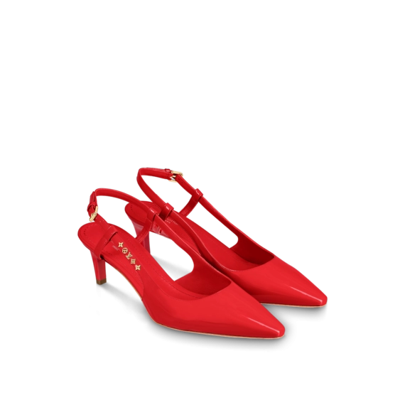 New - Women's Red Louis Vuitton Signature Slingback Pump