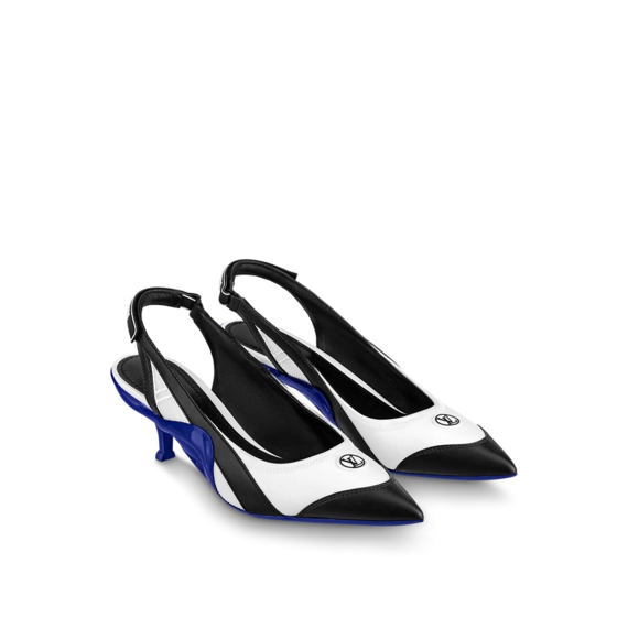 Get the Louis Vuitton Archlight Slingback Pump in White & Blue for Women.