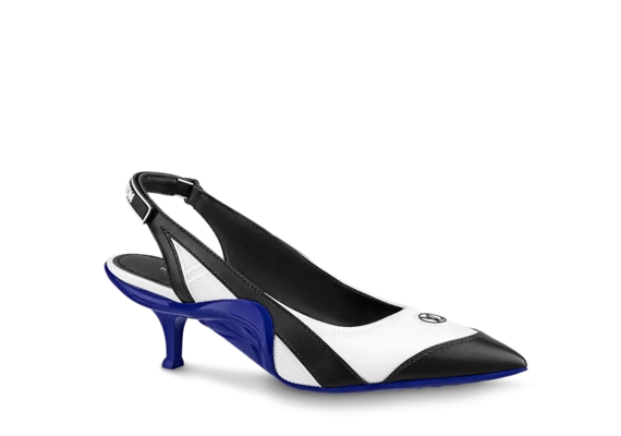 Buy original Louis Vuitton Archlight Slingback Pump White & Blue for Women.