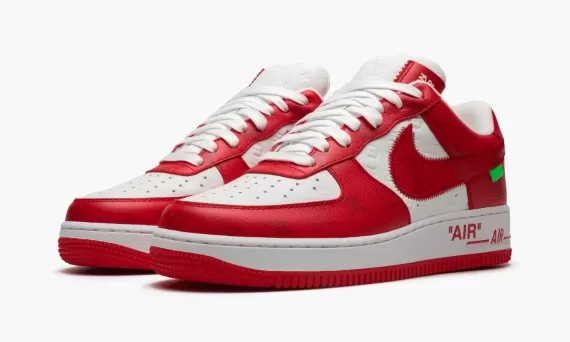 Get a new pair of Louis Vuitton AIR FORCE 1 Low Virgil Abloh Shoes in White/Red for women on sale.