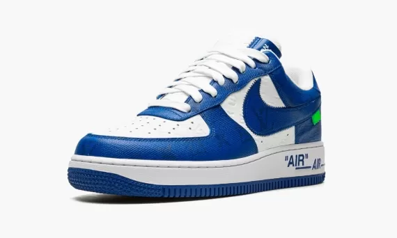 Men's Louis Vuitton AIR FORCE 1 Low Virgil Abloh - White/Blue - Original