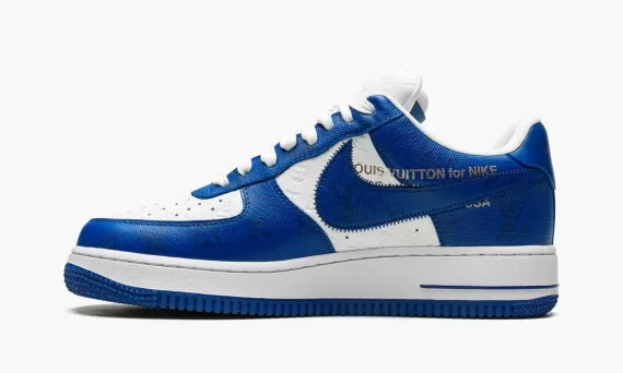 Outlet Store - Louis Vuitton AIR FORCE 1 Low Virgil Abloh - White/Blue For Men