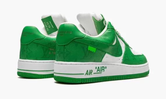 Buy Women's White/Green Louis Vuitton AIR FORCE 1 Low Virgil Abloh