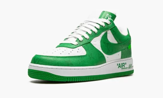 Sale Women's White/Green Louis Vuitton AIR FORCE 1 Low Virgil Abloh