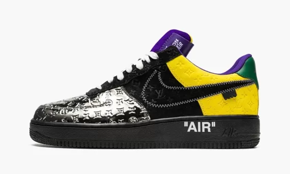 Women's Original Louis Vuitton Air Force 1 Low Virgil Abloh - Purple Dusk/Metallic Silver