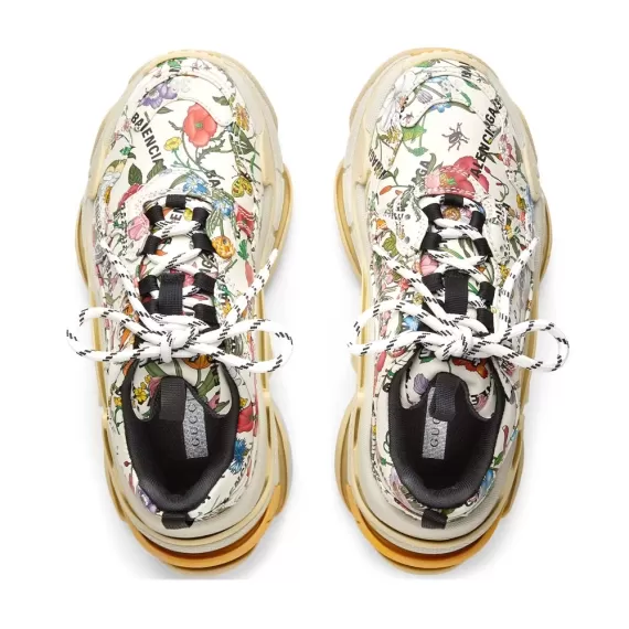 Latest Balenciaga & Gucci Triple S - The Hacker Project Flora Print for Men