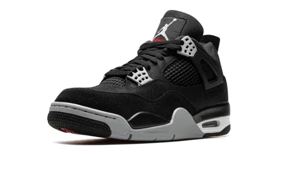 Get the Limited Edition Air Jordan 4 for Men - Black Canvas Available Now!
