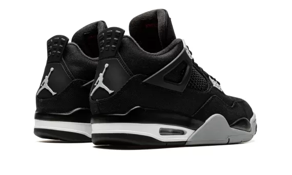 Get Men's Black Canvas Air Jordan 4 Only Here - Sale Price Now!