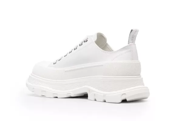 Sale: Women's Alexander McQueen Logo Print White Chunky Sole Sneakers On Sale Now