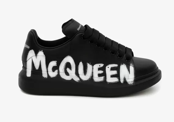 New Alexander McQueen Graffiti Oversized Sneaker in Black/White for Men - Shop Now!