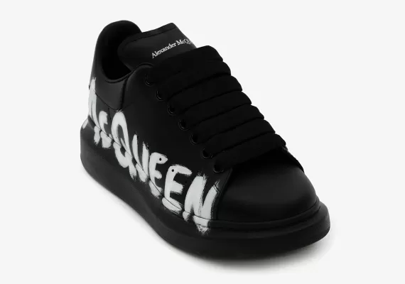Get a Discount for the Alexander McQueen Graffiti Oversized Sneaker in Black/White for Men - On Sale Now!