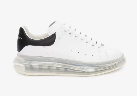 Buy the Alexander McQueen Transparent Oversized Sole White/Black for Men - New!