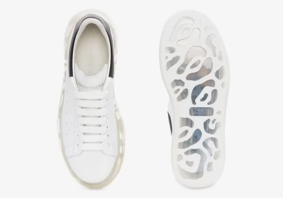 Step Up Your Style with Alexander McQueen Transparent Oversized Sole White/Black for Men - Buy Now!