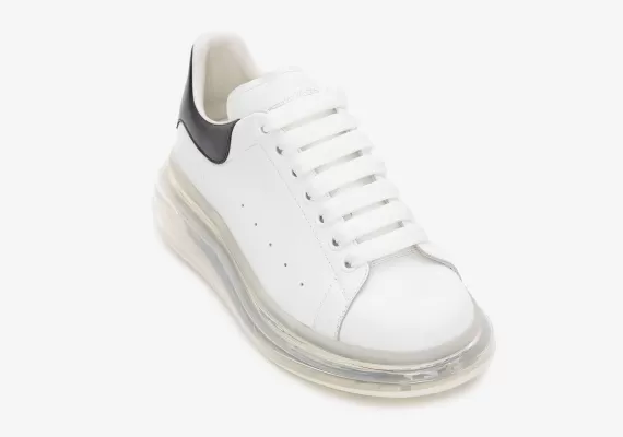 Check out the New Alexander McQueen Transparent Oversized Sole White/Black for Women