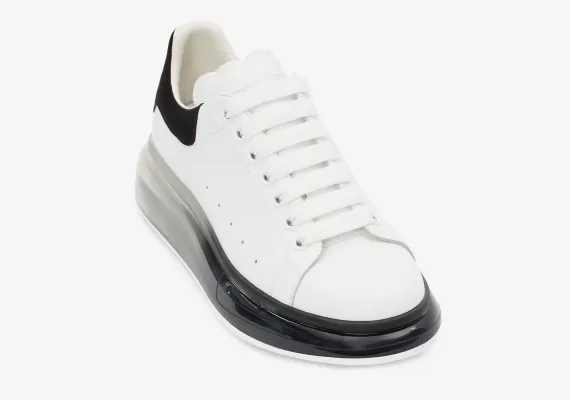 Outlet Prices on Alexander McQueen Transparent Degrade Oversized Sole White/Black for Men