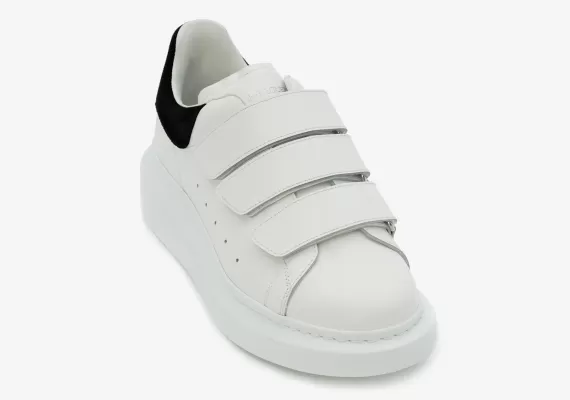 Women's Alexander McQueen Oversized Triple Strap Sneaker White/black Outlet.