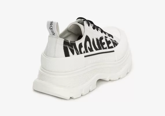 Sale on Alexander McQueen Tread Slick Lace Up Optic White Mens Shoes