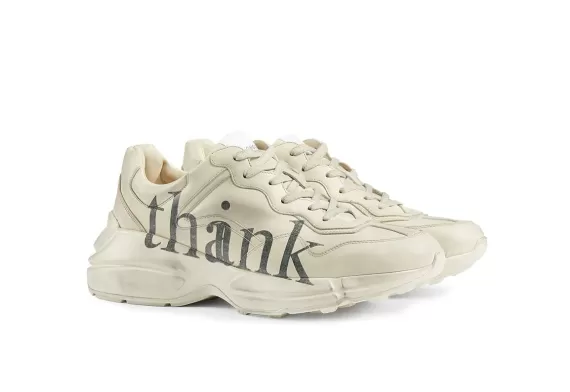 New Gucci Rhyton Think/Thank Print Sneaker Especially for Men