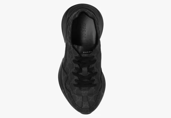 Stylish Gucci Rhyton Sneakers - Monogram Pattern Black - Get Yours Now!