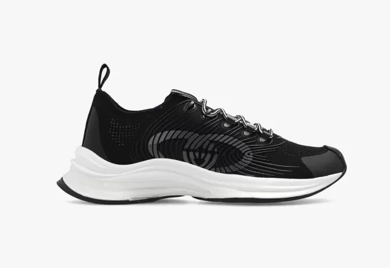 Buy Gucci Run Lace-up Sneakers Black/White for Women - Original Sale