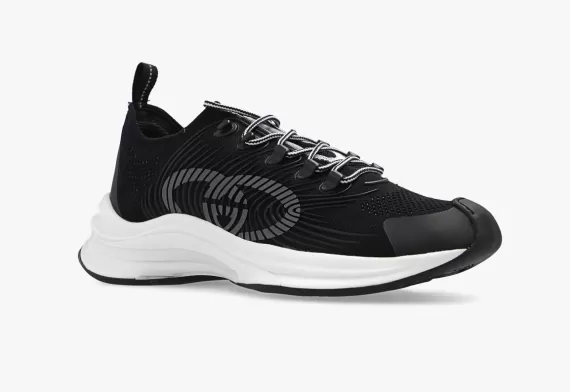 Shop for Original Women's Gucci Run Lace-up Sneakers Black/White Now