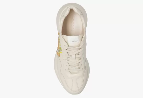 Shop Gucci x Pablo Delcielo Rhyton Cream Sneakers for Women