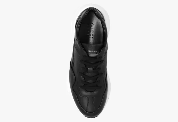  Gucci Rhyton sneakers Lace-up Black/white