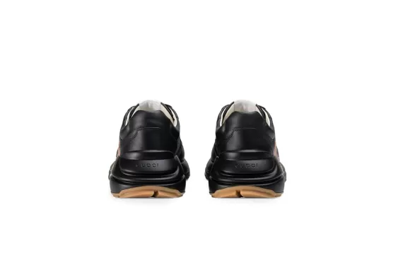 Gucci Rhyton leather sneaker with tiger - Black