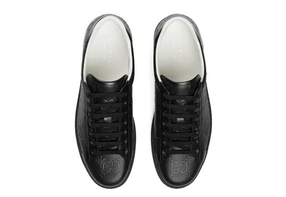 Amazing Deals - Men's Gucci Ace GG Supreme Sneakers - Black